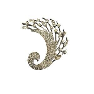 Vintage Signed Panetta Ornate Crystal Rhinestone Spray Brooch Estate EUC